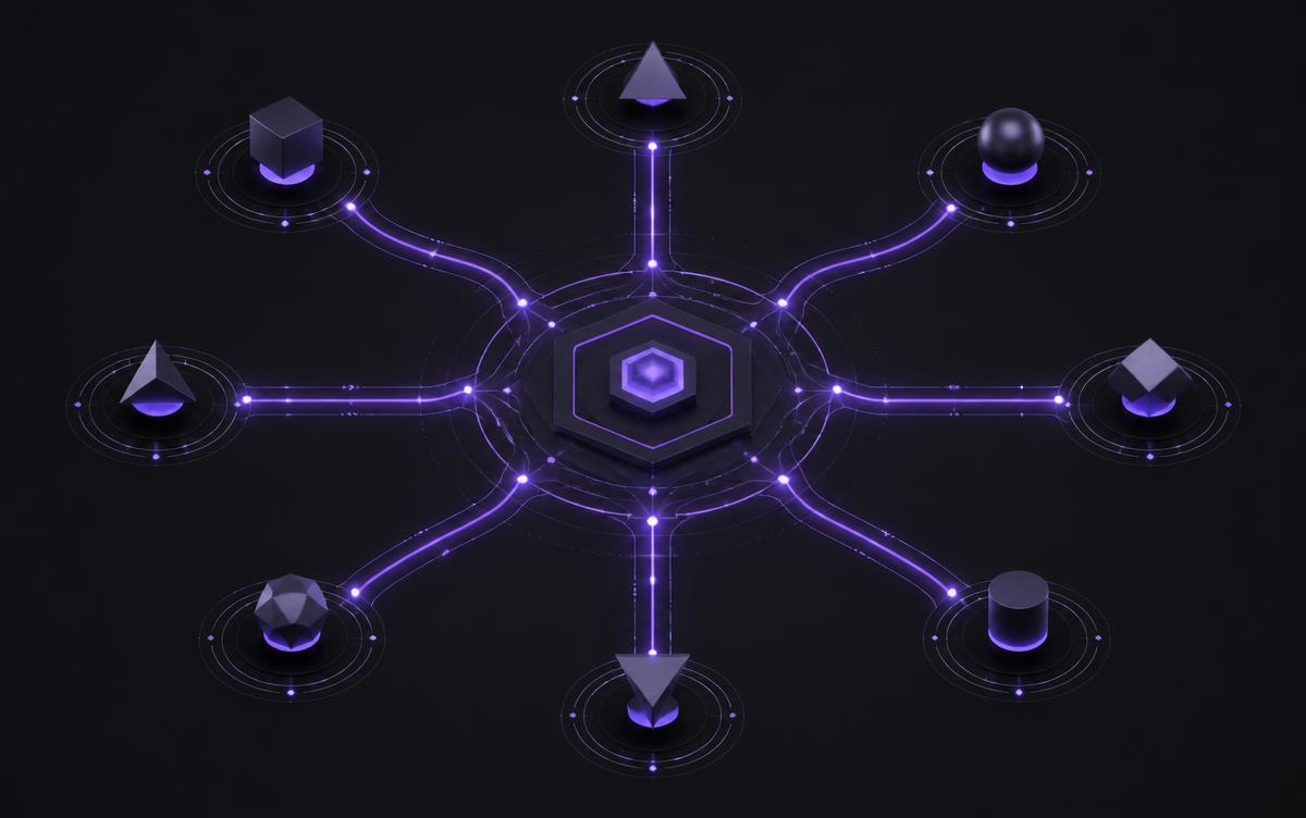Specialist agents arranged around a central orchestrator
