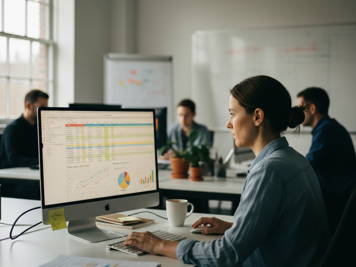 A person updating a spreadsheet tracking defect rates and error types over several weeks